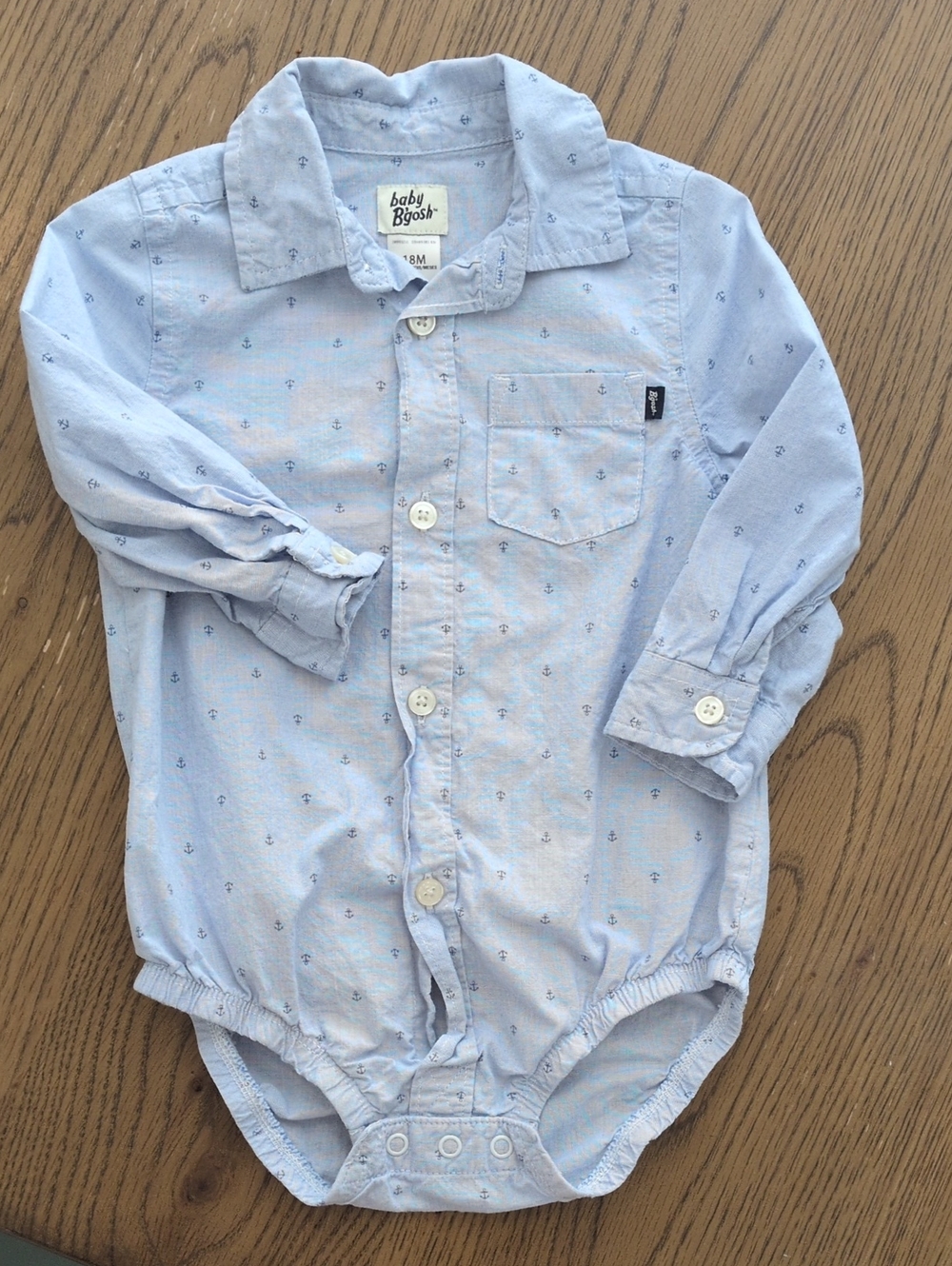 Baby B'gosh Anchor Button Front One-Piece Bodysuit, Sz. 18 Months